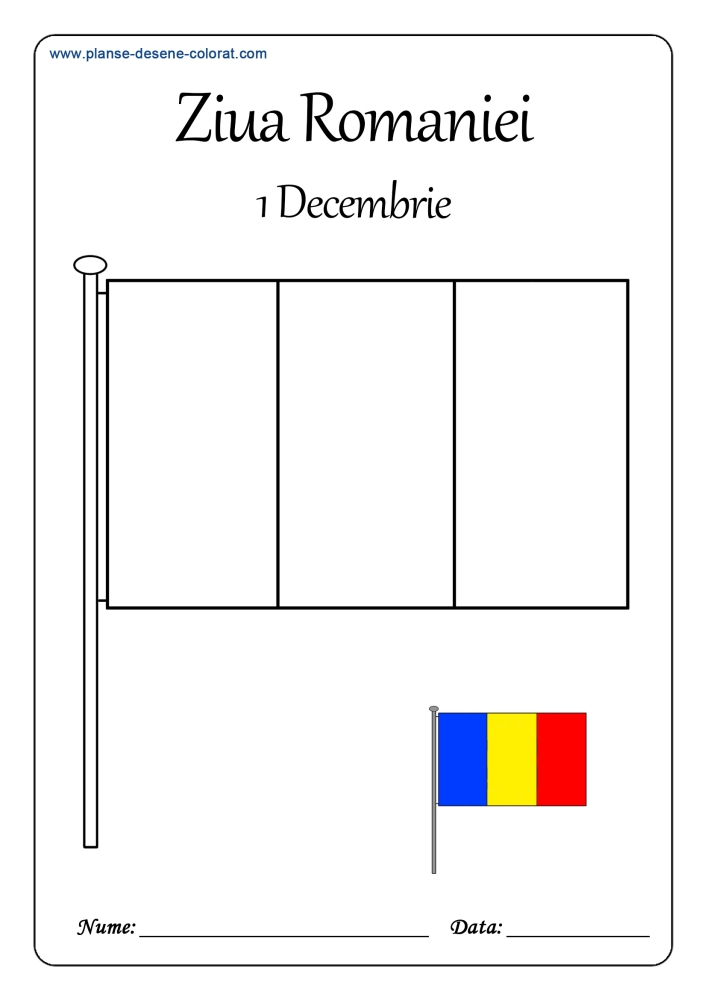 desene de colorat de ziua romaniei drapel